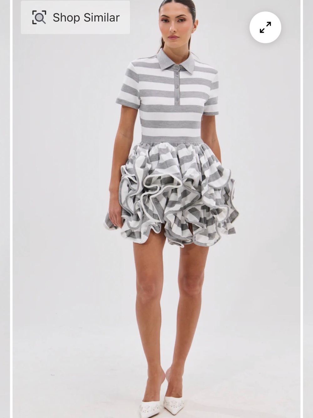 AKIRA OFFICE SIREN STRIPED SHIRT DRESS Size Large - Picture 3 of 5